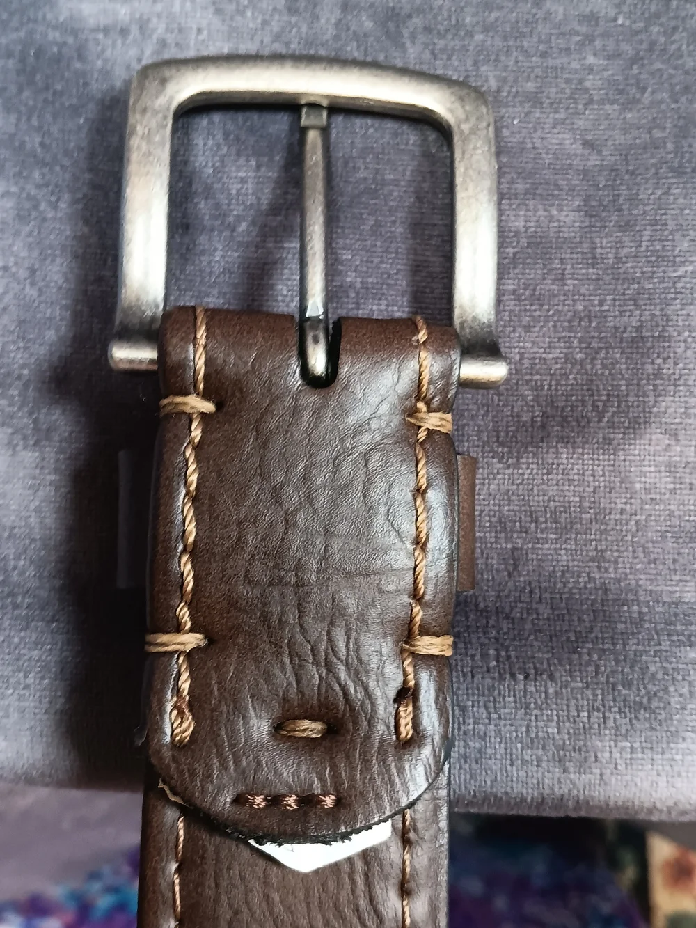 Levi's Brown Leather Belt with Silver Tone Buckle